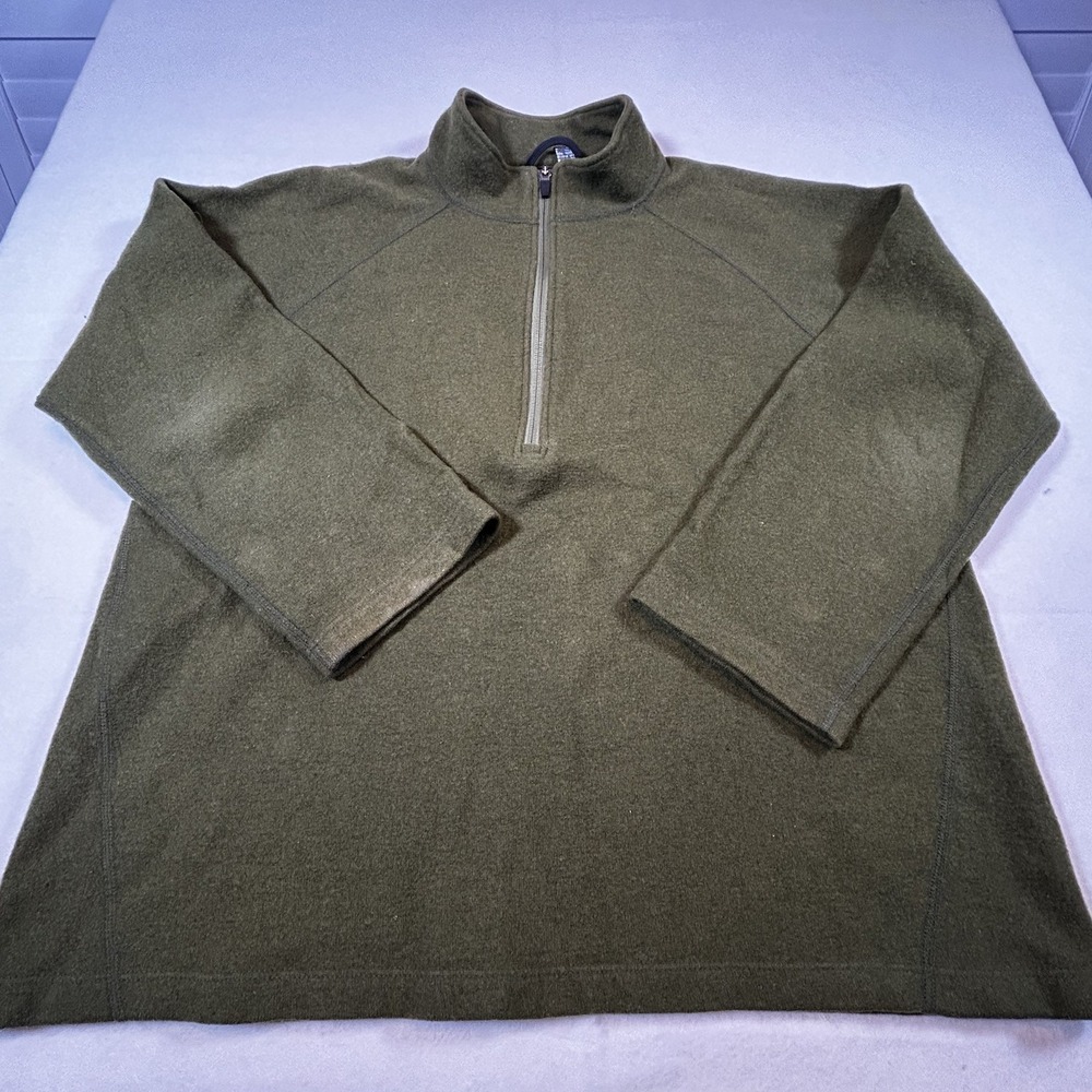 Ibex 1/2 Zip Long Sleeve Pullover Men's Sz L Green New Wool Sweater Coat *SPOT*